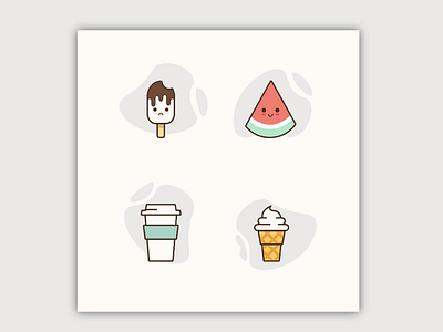 Cute Food Icons - Minimal