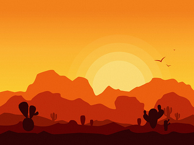 Desert - Landscape california desert design illustration sunrise sunset temperature vector