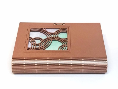 Rose Gold Book Box with Latch and Living Hinge 3d adobe illustrator book box design laser livinghinge