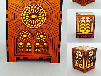 Basilica de La Sagrada Familia and Frank Lloyd Wright Inspired 3d adobe illustrator cherry wood design illustration laser