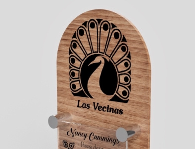 Las Vecinas Annual Awards 3d adobe illustrator branding cherry wood design illustration laser