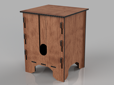 3D Render of a Boxed Wine Holder from Fusion 360