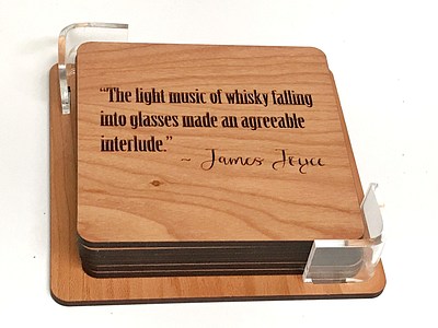 Whiskey Quote Coaster Set acrylic cherry coaster set laser whiskey