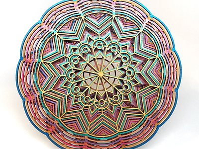 Rainbow Mandala Layered Art Piece