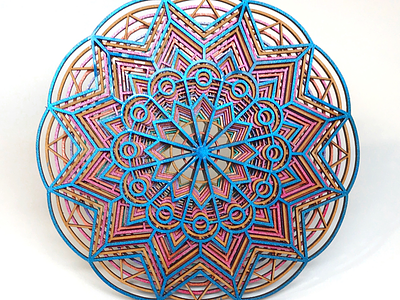 Rainbow Mandala Layered Art Piece
