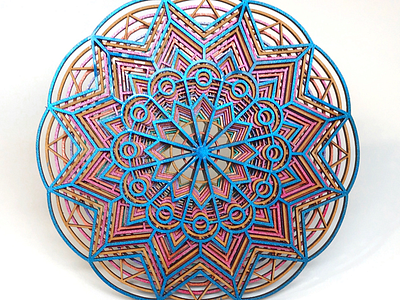 Rainbow Mandala Layered Art Piece