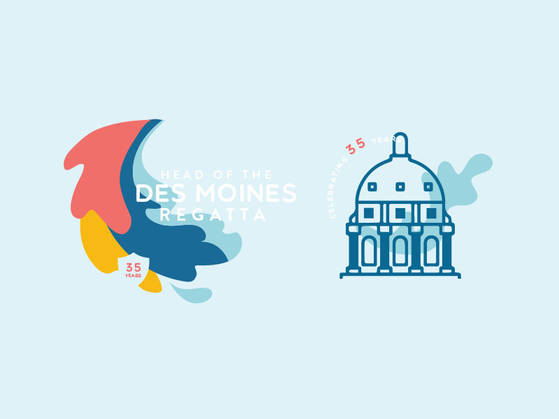 Des Moines Regatta branding sport logo sports des moines design t shirt emblem rowing ragatta water logo branding