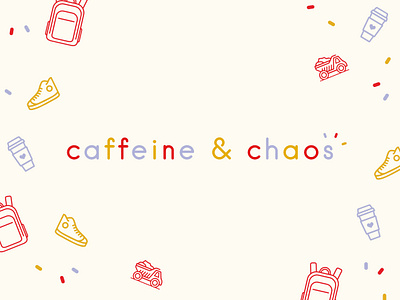 Caffeine & Chaos backpack children childrens illustration childrens ministry church church branding church logo coffee fun branding illustration kids kids illustration shoes toy truck vector