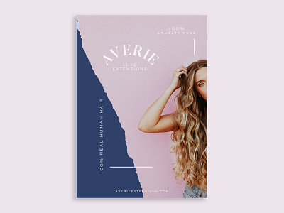 Averie Hair Extensions add advertising branding hair hair salon hairstyle layout layoutdesign logo design salon branding