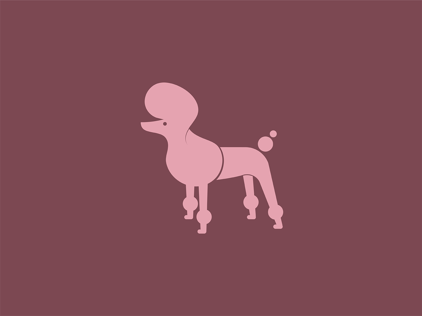 Luxury Pups atlanta burgundy dogs fluffy grooming illustration pink poodle puppies puppy rose gold
