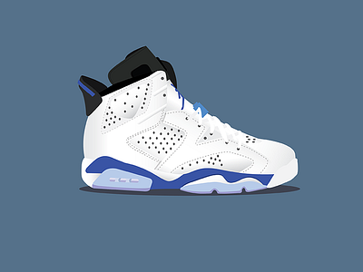 Air Jordan 6 "Sport Blue" Illustration blue design graphic icon illustration illustrator sneaker vector