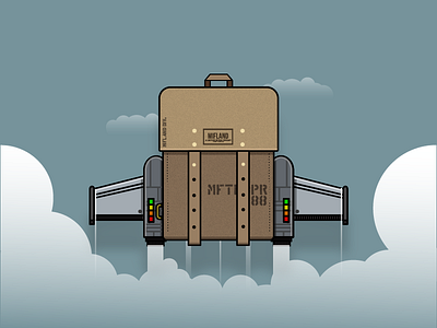 Mifland Military Jetpack atlanta backpack bag icon illustration illustrator jet jetpack military sky vector wings