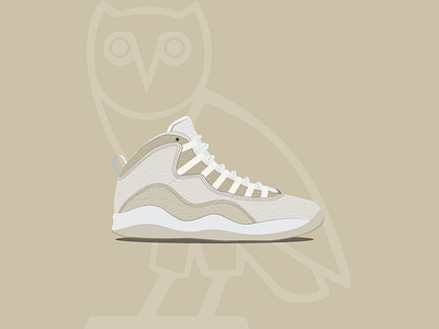 JB X OVO 10 drake gold icon illustration illustrator jordan owl sneakerhead sneakers