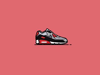 3.26 air max atlanta flat icon illustration nike red shoes sneaker