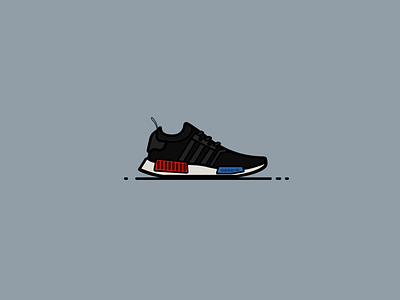 Adidas NMD Runner adidas atlanta black flat icon illustration illustrator shoes sneakers vector