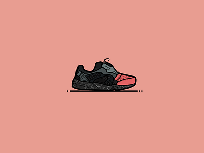 Ronnie Fieg X Puma Disc Blaze "Coral" coral icons illustration puma shoes sneakerhead sneakers tech trainers vector