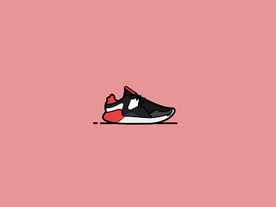 Adidas Y3 QR Boost adidas atlanta black flat icon illustration illustrator shoes sneakerhead sneakers vector