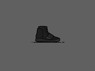 Yeezy 750 Blackout adidas atlanta black flat icon illustration kanye shoes sneakerhead sneakers vector yeezy