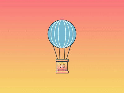 ShootProof ATL Care Package animation balloon box clouds crate float gradient package sky sunset