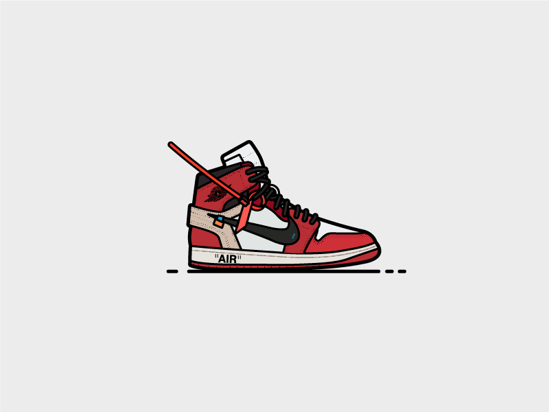 Off white clearance jordan 1 cartoon