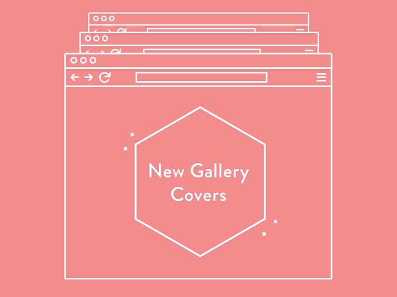 New Gallery Covers animation atlanta gallery illustration monoline photography pink sparkles