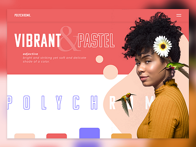 Polychrome Type Playground atlanta flowers hair hero image interface landing page layout nude outline pastel polychrome purple red typography ui vibrant women yellow