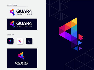 QUAR4 Logo Design Project tech logo