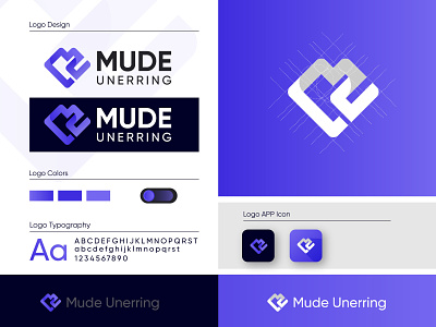 Mude Unerring Logo Design Project design letter logo logo design logotype mu mu letter logo service logo tech logo