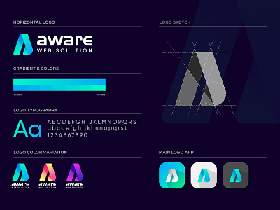 Aware Logo Design Project app logo brand identity branding identity logo logo design logotype modern logo