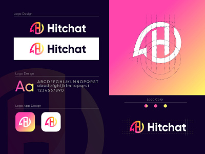 Hitchat Logo Design project brand identity design branding chat buble chat logo logo logo design logotype