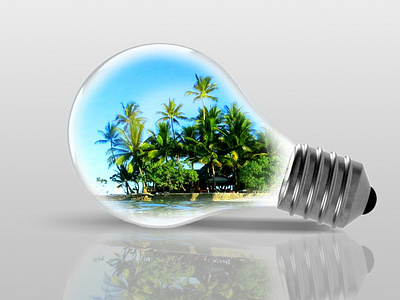 Photo Manipulation with Bulb and Island banner bulb digital art island manupulation photo manipulation photoshop photoshop art