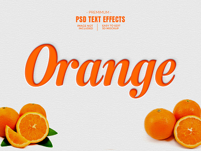 Orange Text 3D Effect PSD Mockup