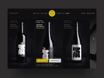 Wine E Commerce black e commerce interface shop ui uidesign ux web wine