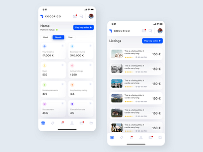 Cocorico Mobile Dashboard Exploration app back office colorful dashboard data design graph interface ios listing marketplace shop sketch ui ux webdesign