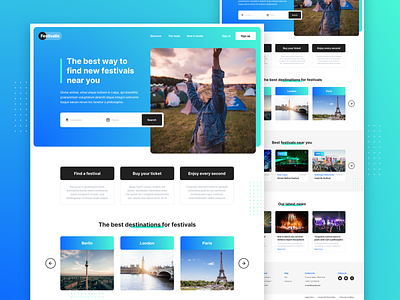 Festivalis Homepage app cocolabs colorful design festival gradient homepage interface marketplace rounded sketch ui ux web webdesign website