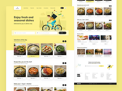 Frichti Homepage Redesign app branding colorful delivery design food illustration interface logo marketplace shop sketch ui ux vector web webdesign website design