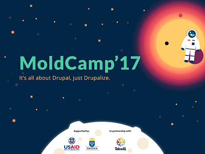 Moldcamp'17 branding drupal facebook illustration logo social media marketing space