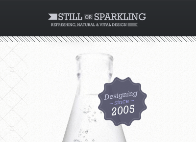 Still or Sparkling Design 3d brand clean concepttual creative dark logo white