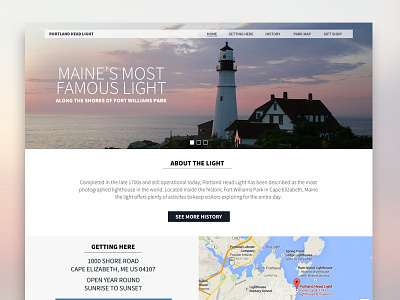 Portland Headlight Website lighthouse maine portland responsive ui ux website