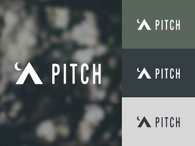 Pitch Branding branding camping earth logo moon pitch tent