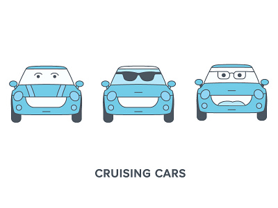Cruising Car Icons cars character design icon mini cooper sunglasses
