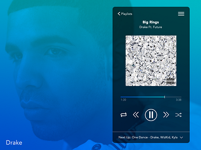 Daily UI #009 9 daily ui drake ios minimal music player ui