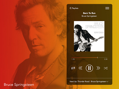 Music Player PT. 3 9 born to run bruce springsteen daily ui ios minimal music player ui