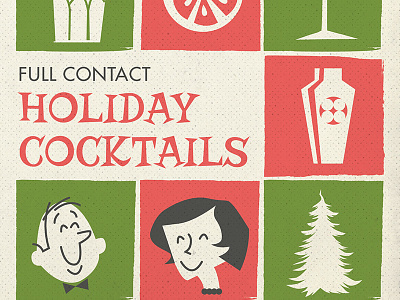 Holiday Cocktail Cookbook Cover 1960s christmas cocktails holiday illustration retro winter