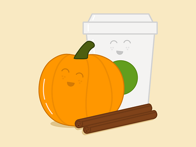 That time of year again basic character fall foods with faces illustration psl pumpkin spice pumpkin spice latte vector