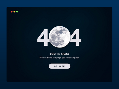 Daily UI #008 | 404 Page 008 404 404 error 404 page challenge daily ui daily ui 008 minimal moon space ui ux web design
