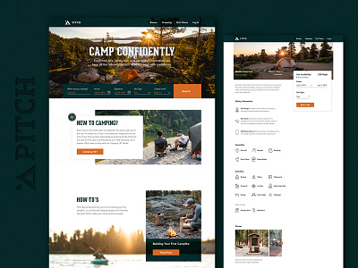 Pitch Website branding camping camping website daily ui design travel ui ux web design