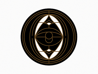Deultum design eye icon monoline patch symbol