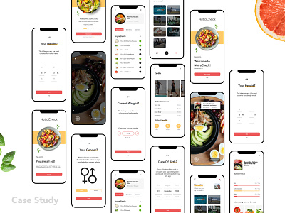 NutraCheck - Redesign Case Study app appdesign calories clean counter design fitness food health mobile ui nutracheck receipes redesign screens sketchapp tracker ui ux webdesign website