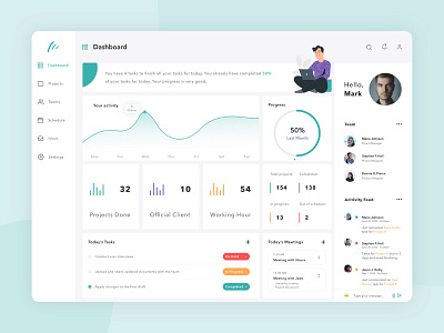 TeamUp - Dashboard appdesign clean collaboration dashboard design landing page members product project management projects settings sketchapp stats team typography ui ux webdesign work
